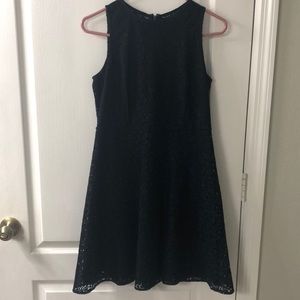 LOFT Navy Blue Lace Dress w/ back zipper - excellent preloved condition
